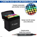 Kit Caneta Colorida Ponta Dupla 60Pçs - Dê vida a sua Criatividade!