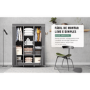 Guarda-Roupa Dobrável Cinza – Organize com Estilo e Praticidade