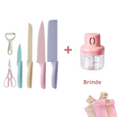 Lindo Combo 7 em 1 :⚡: 4 Facas 1 Tesoura 1 Descascador + 1 Triturador de  Brinde 🎁