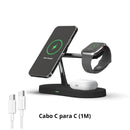 Carregador Magnético 3 em 1 compatível com iPhone, Apple Watche e AirPod