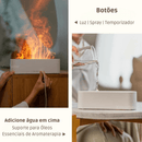 Difusor de aroma em formato de Chama Mística e Umidificador de Ar