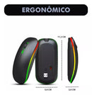 Mouse Sem Fio LED Preto – Bluetooth, USB, Bateria Longa