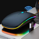 Mouse Sem Fio LED Preto – Bluetooth, USB, Bateria Longa