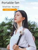 Mini Ventilador Silencioso Portátil Suspenso Recarregável USB de 3 Velocidades e Rotação 360°