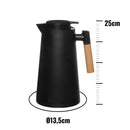 Chaleira Térmica 1L Preta – Isolamento 24h e Design Elegante