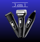 Aparador de Barba e Pelos Barbeador 3 em 1 Recarregável