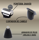 Aparador de Barba e Pelos Barbeador 3 em 1 Recarregável